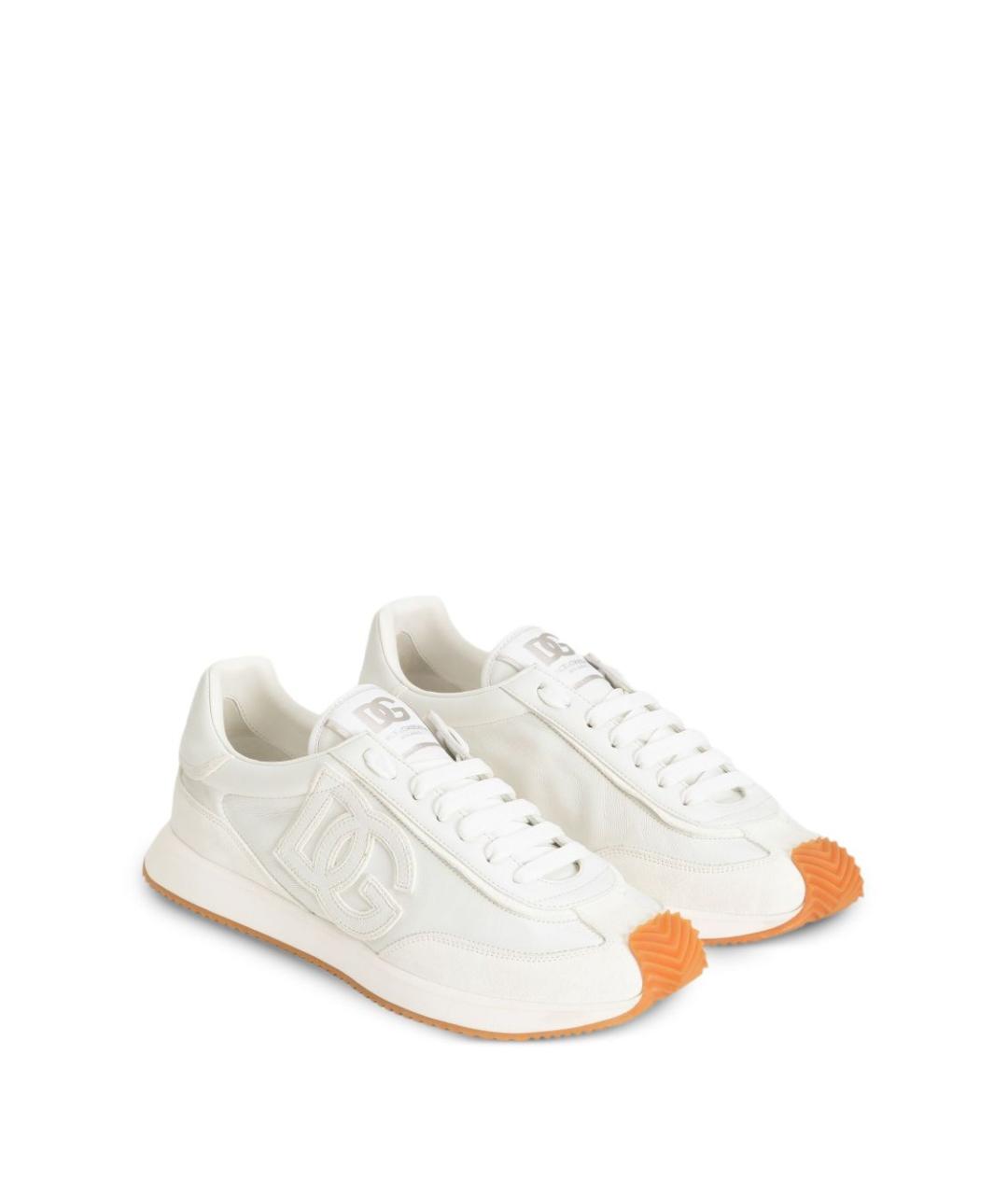 DOLCE&GABBANA Белые кожаные низкие кроссовки / кеды, фото 4