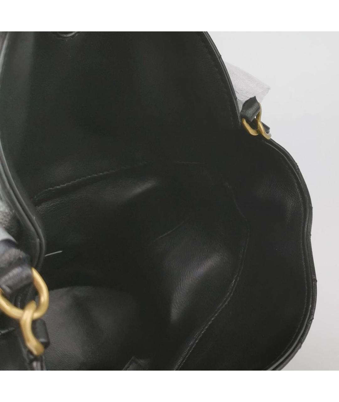 SAINT LAURENT Черная кожаная сумка с короткими ручками, фото 6