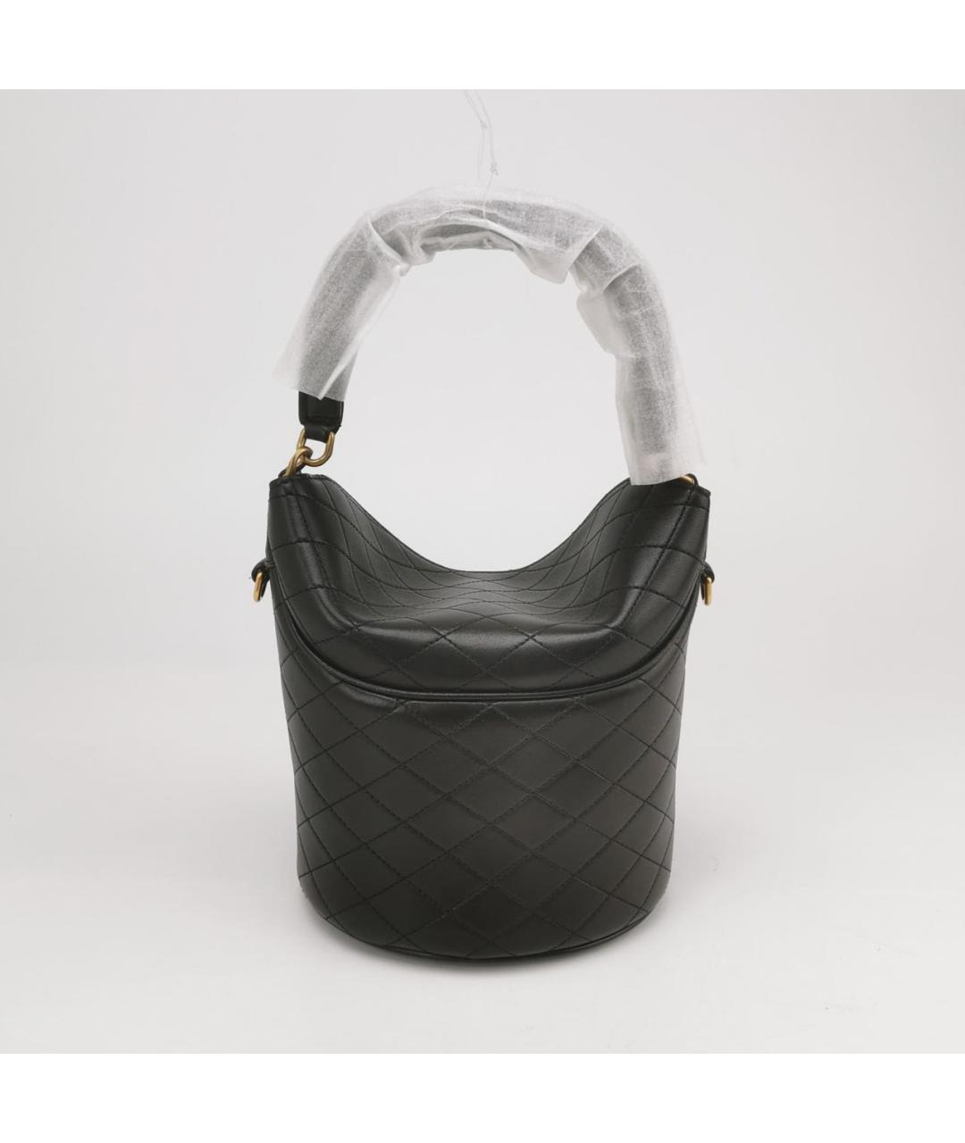 SAINT LAURENT Черная кожаная сумка с короткими ручками, фото 4