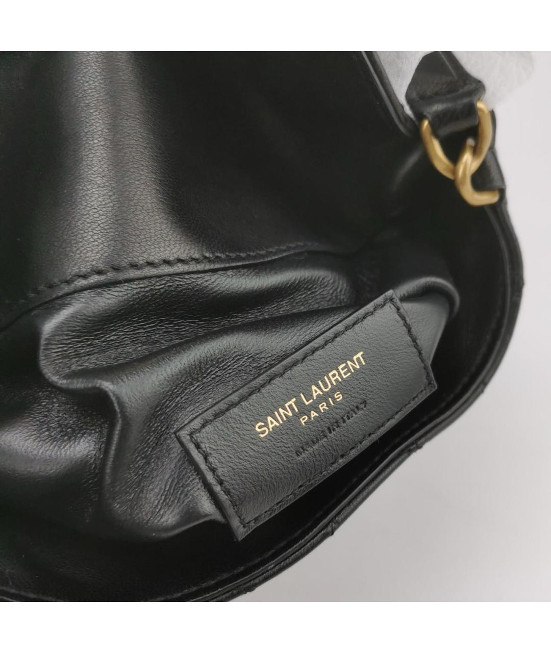 SAINT LAURENT Черная кожаная сумка с короткими ручками, фото 7