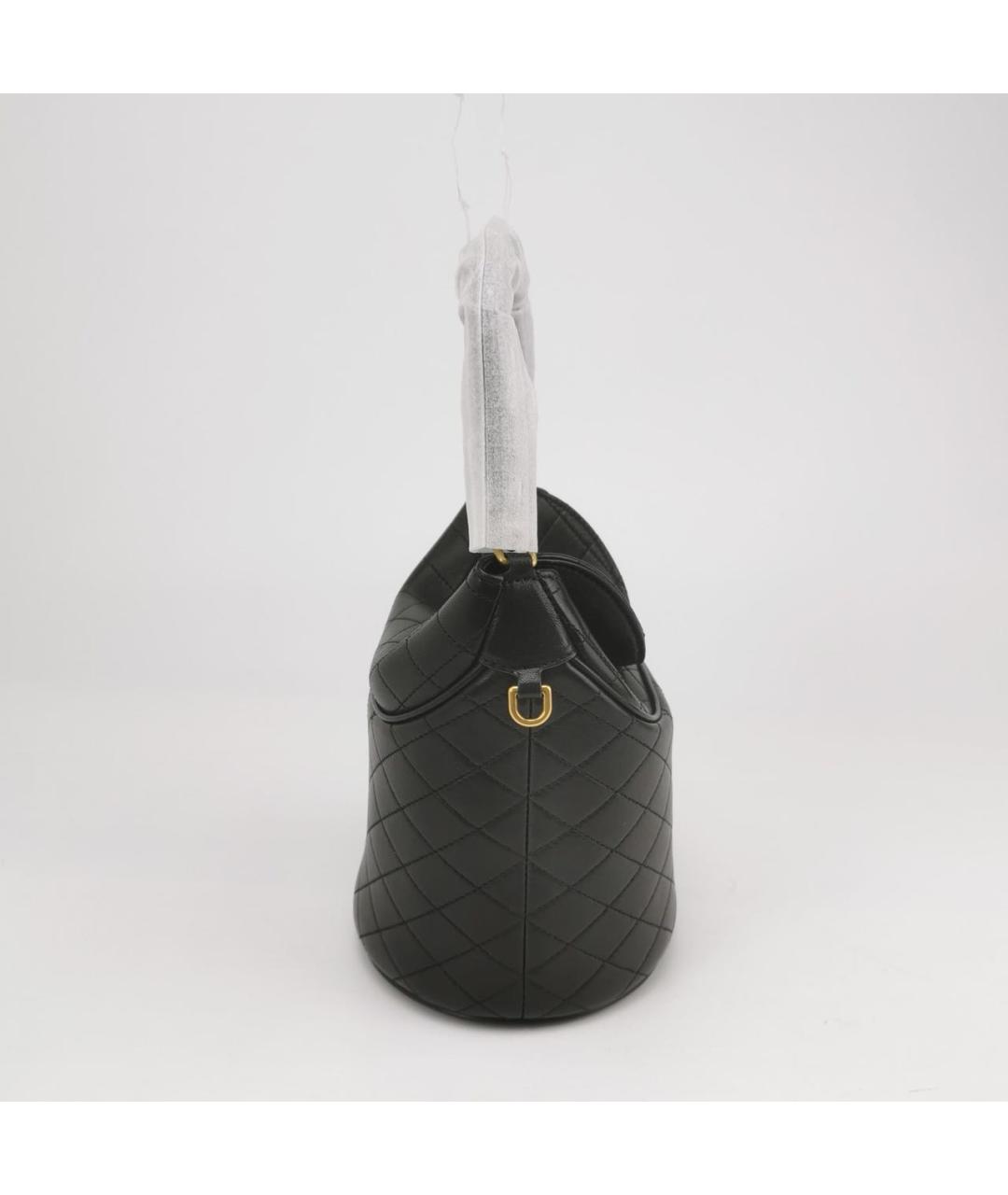 SAINT LAURENT Черная кожаная сумка с короткими ручками, фото 3
