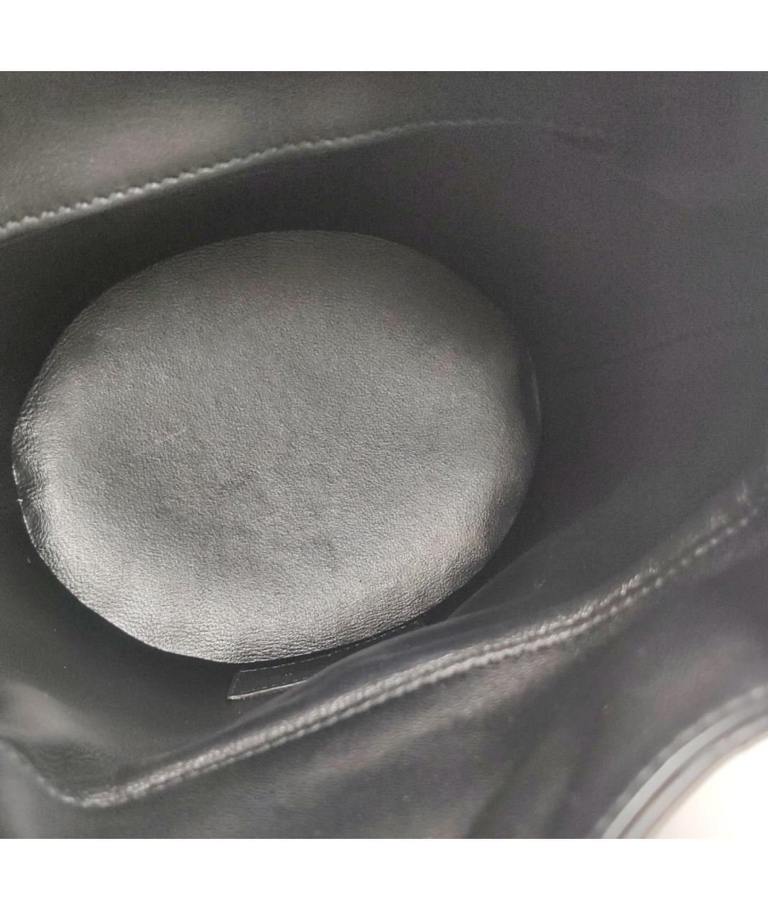 SAINT LAURENT Черная кожаная сумка с короткими ручками, фото 8