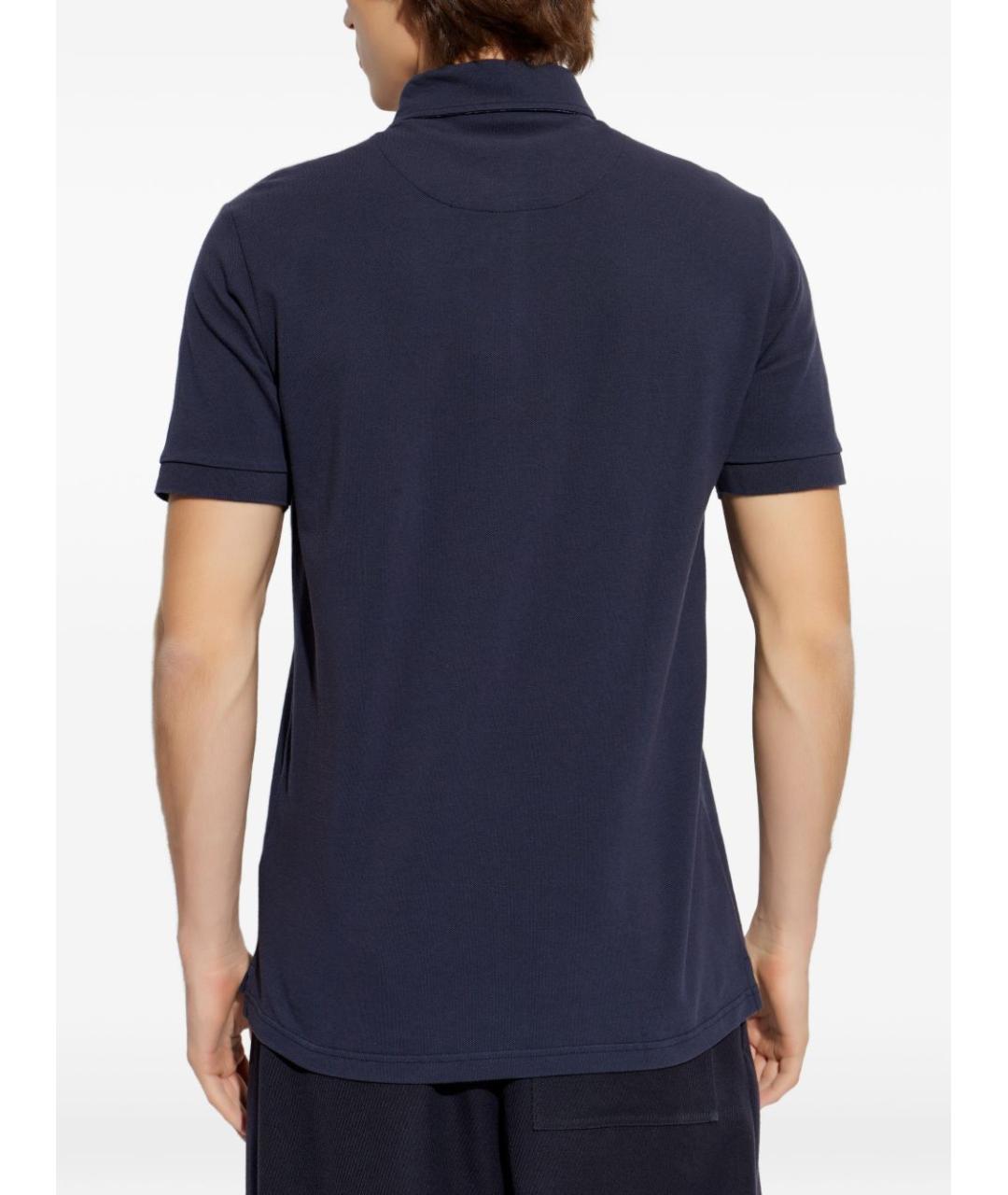 ETRO Темно-синее хлопковое поло с коротким рукавом, фото 4