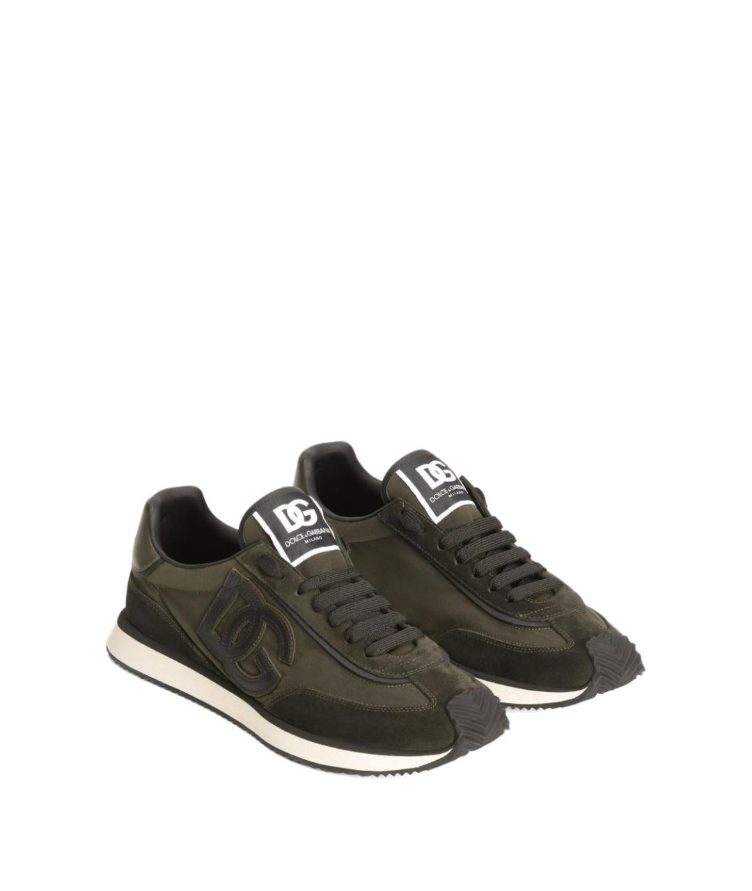 DOLCE&GABBANA Зеленые замшевые низкие кроссовки / кеды, фото 3