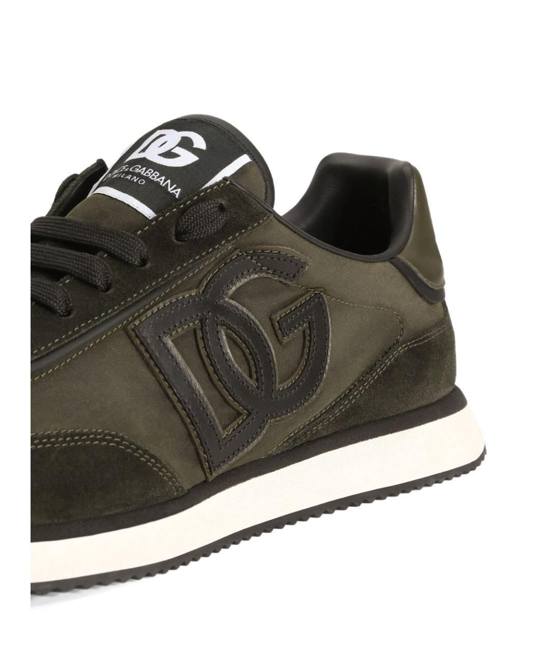 DOLCE&GABBANA Зеленые замшевые низкие кроссовки / кеды, фото 4