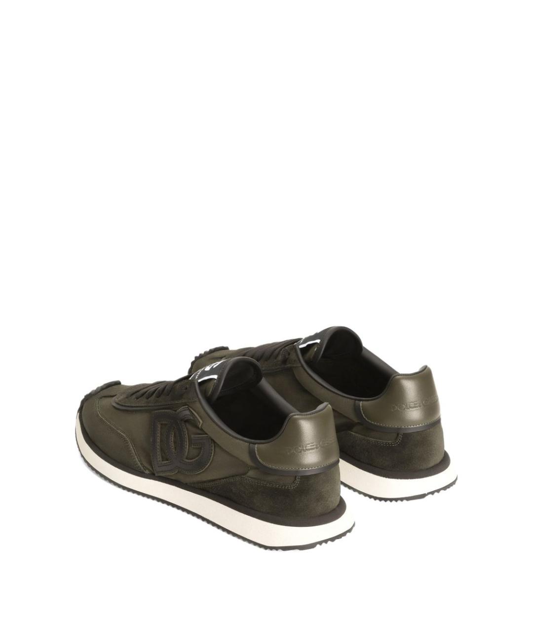 DOLCE&GABBANA Зеленые замшевые низкие кроссовки / кеды, фото 5