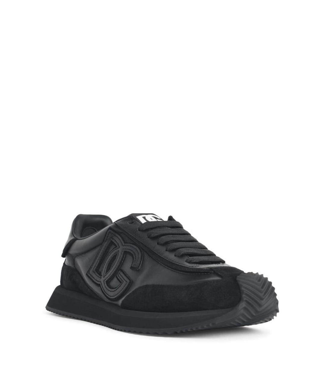 DOLCE&GABBANA Черные кожаные низкие кроссовки / кеды, фото 3