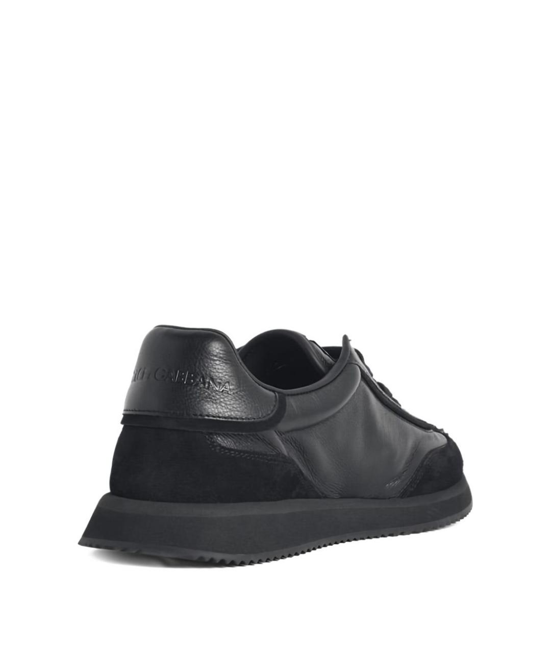 DOLCE&GABBANA Черные кожаные низкие кроссовки / кеды, фото 2