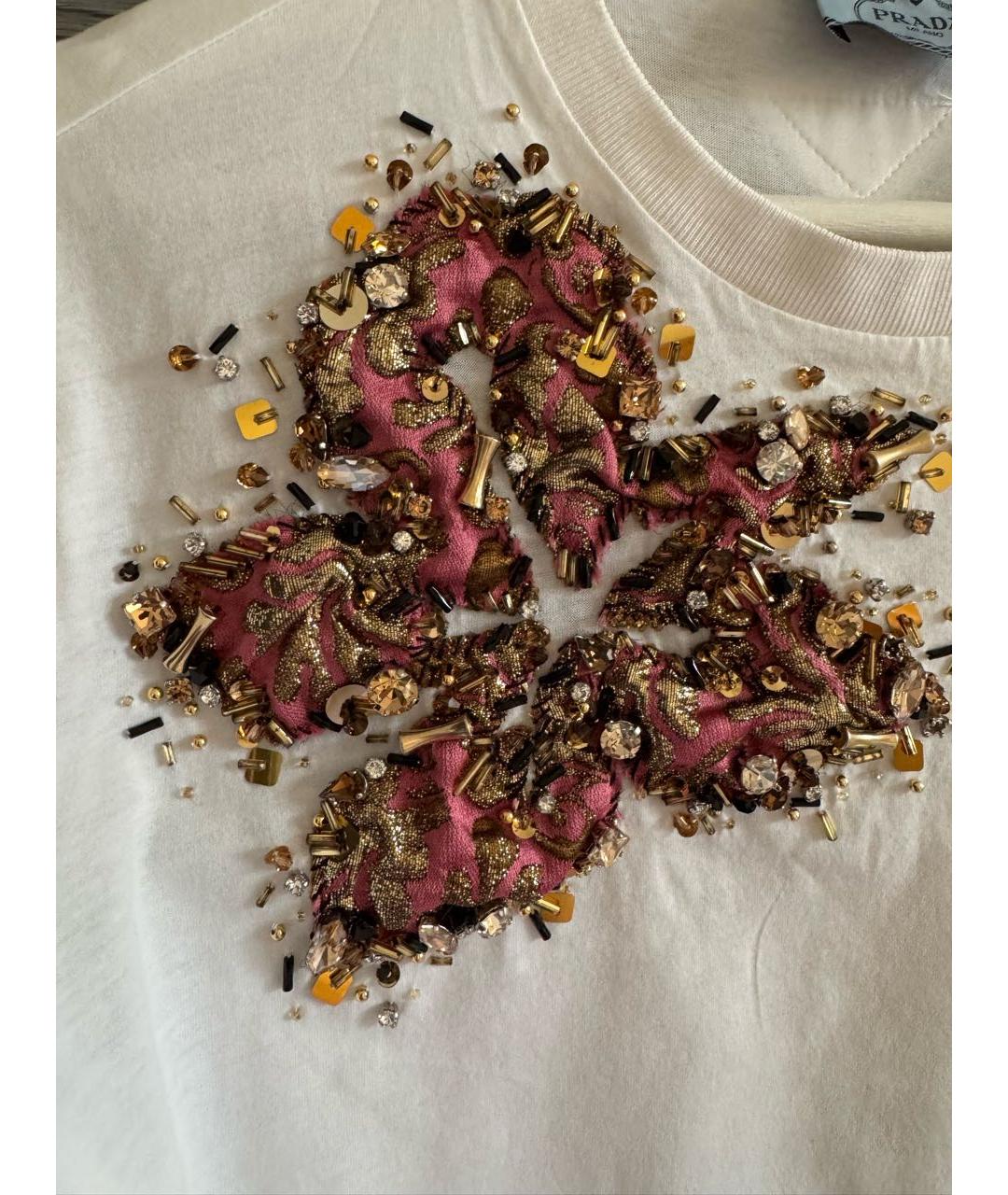 PRADA Белая хлопковая футболка, фото 5