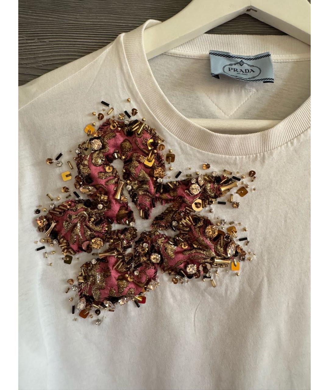 PRADA Белая хлопковая футболка, фото 3