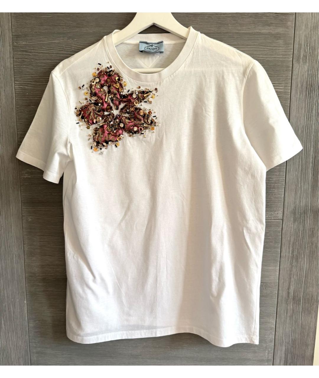 PRADA Белая хлопковая футболка, фото 7