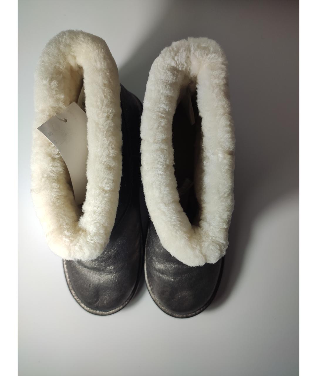 MICHAEL KORS Серебряные кожаные полусапоги, фото 3