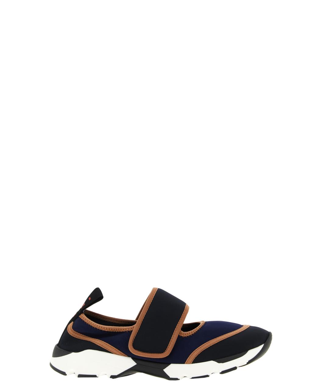 MARNI Синие синтетические кроссовки, фото 1