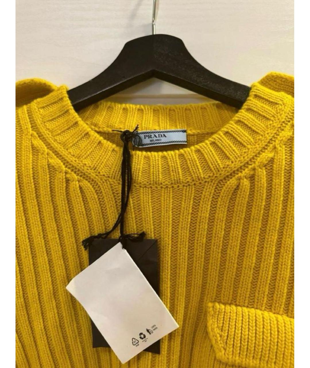 PRADA Желтый кашемировый джемпер / свитер, фото 4