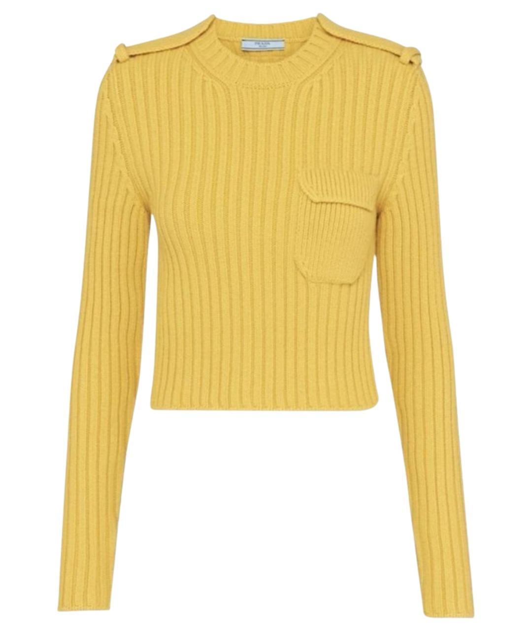 PRADA Желтый кашемировый джемпер / свитер, фото 1