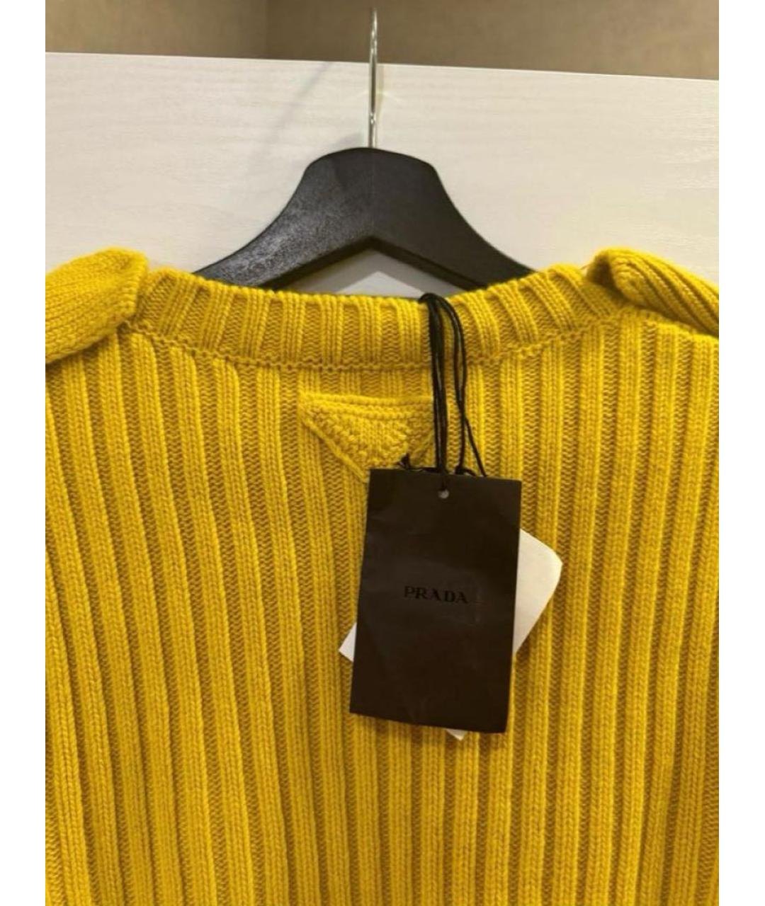 PRADA Желтый кашемировый джемпер / свитер, фото 6