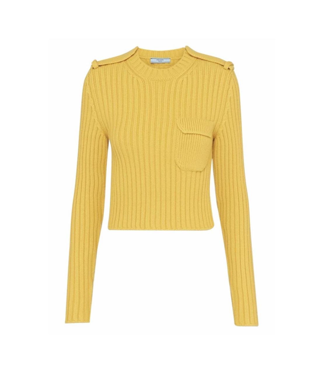 PRADA Желтый кашемировый джемпер / свитер, фото 9