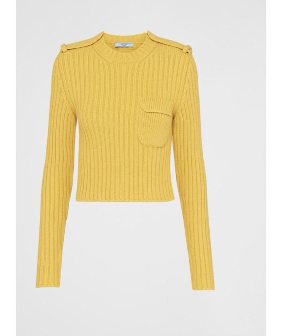PRADA Желтый кашемировый джемпер / свитер, фото 8