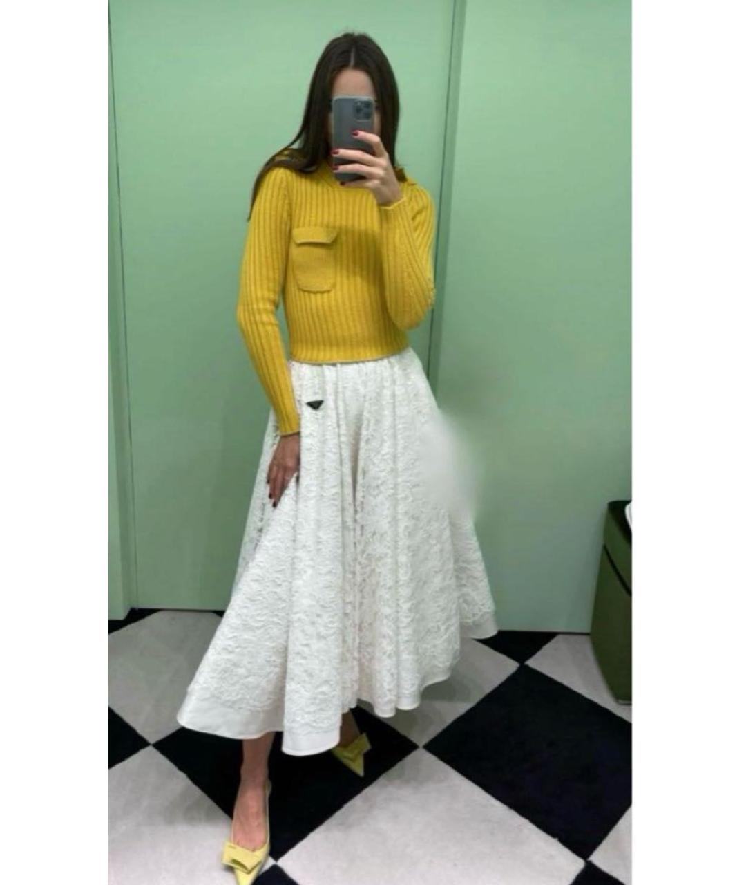 PRADA Желтый кашемировый джемпер / свитер, фото 7