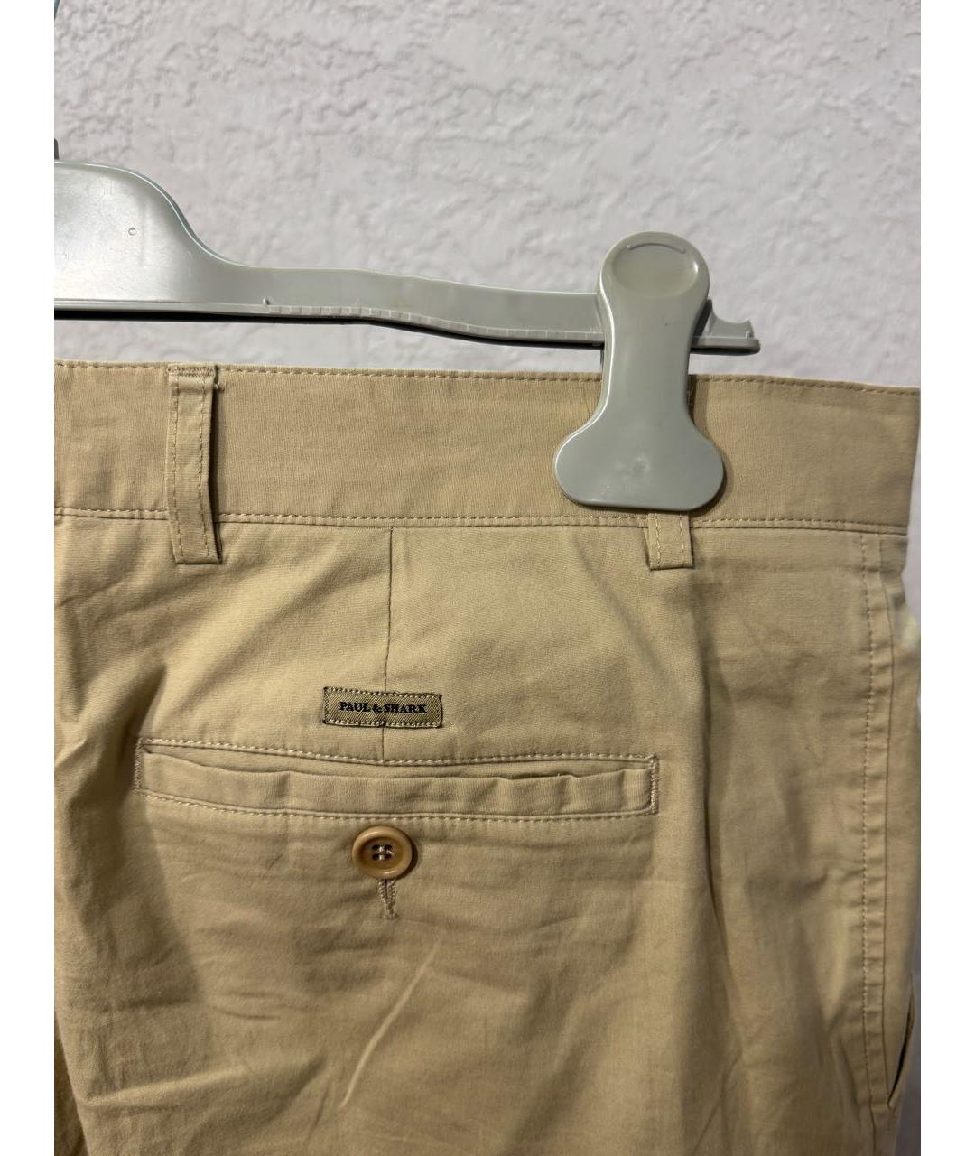 PAUL & SHARK Бежевые хлопковые повседневные брюки, фото 3