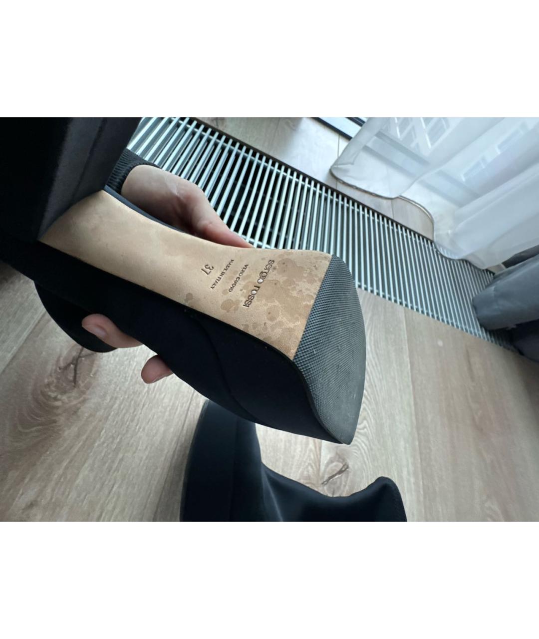 SERGIO ROSSI Черные неопреновые ботильоны, фото 6