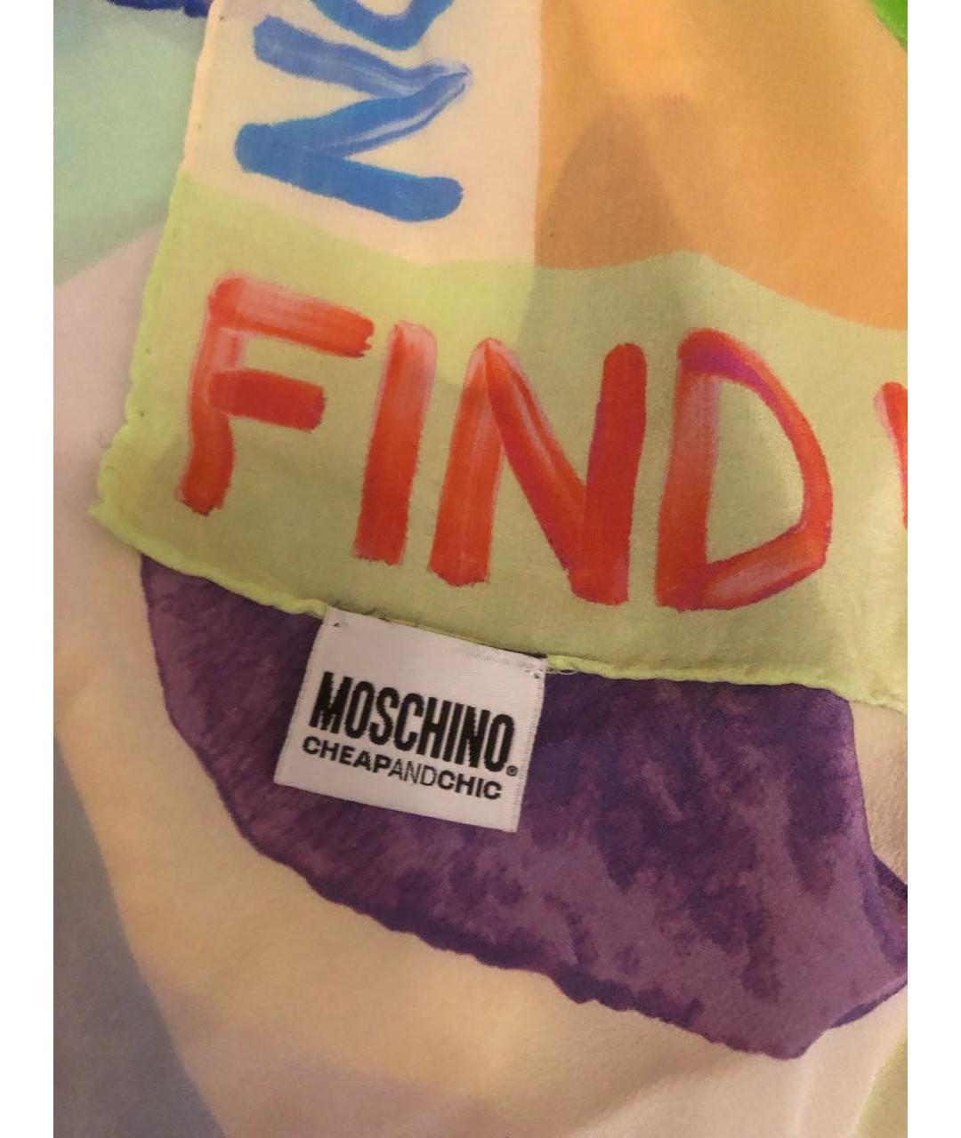 MOSCHINO Мульти шелковый платок, фото 3