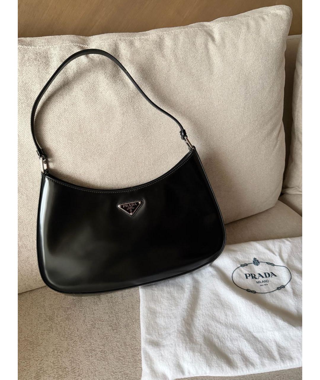 PRADA Черная кожаная сумка с короткими ручками, фото 2
