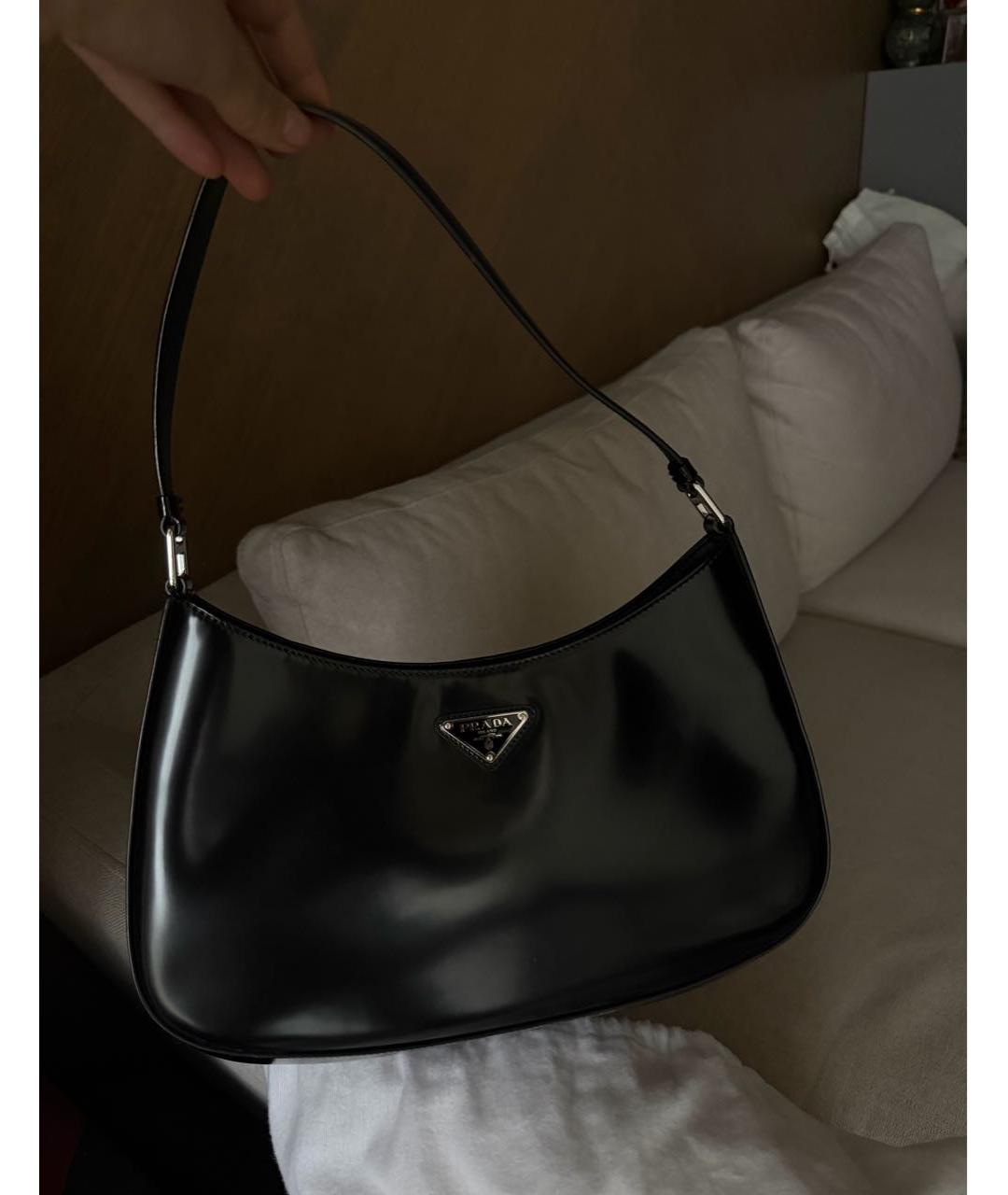 PRADA Черная кожаная сумка с короткими ручками, фото 6