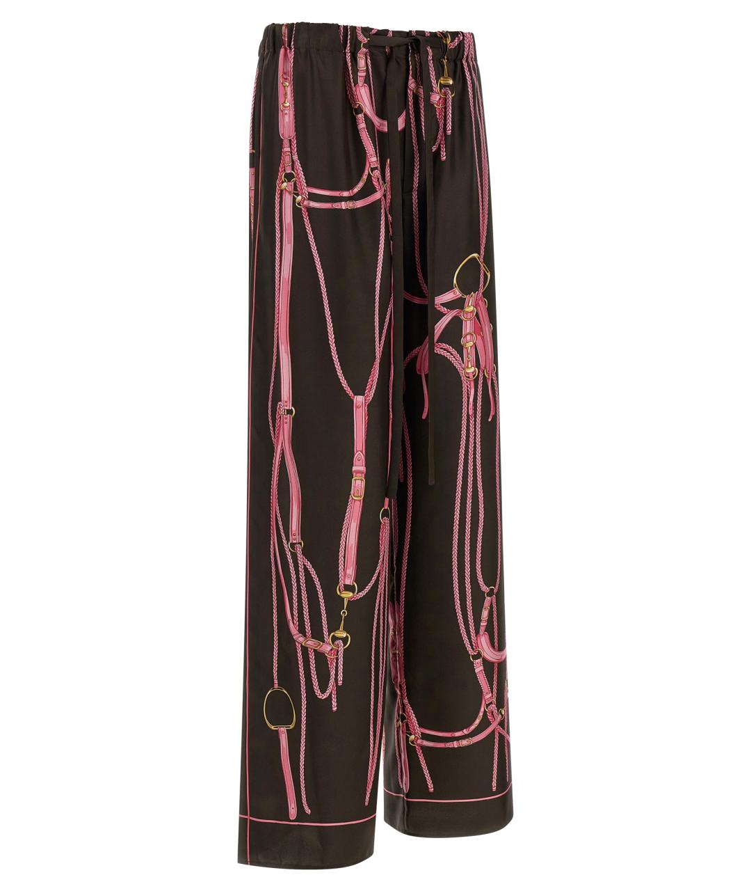 GUCCI Мульти шелковые прямые брюки, фото 3