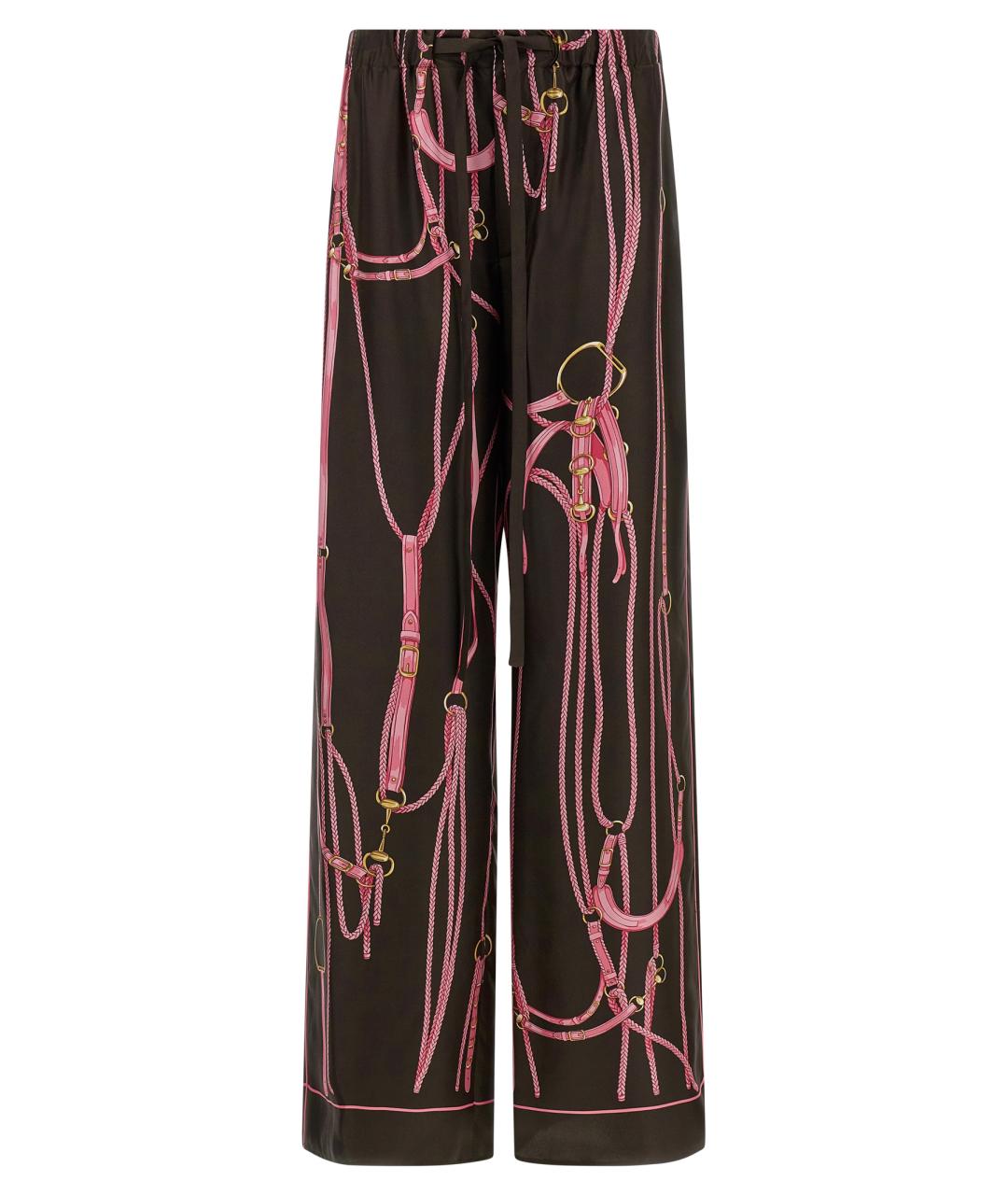 GUCCI Мульти шелковые прямые брюки, фото 1