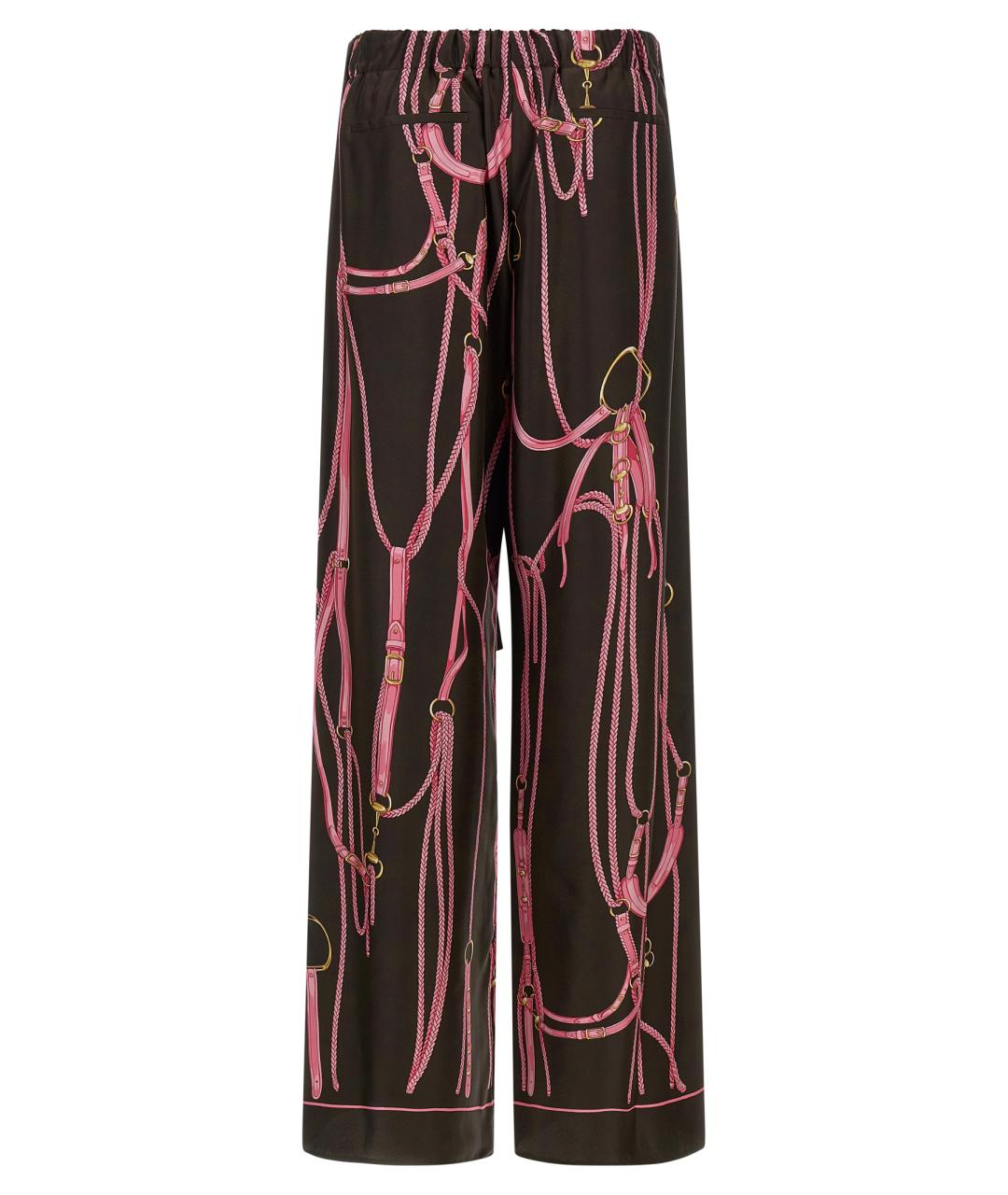 GUCCI Мульти шелковые прямые брюки, фото 2