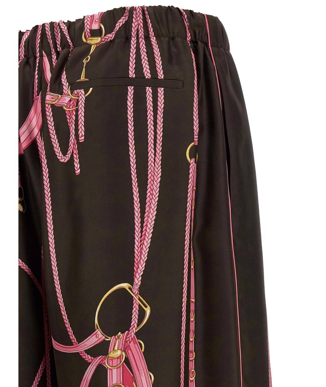 GUCCI Мульти шелковые прямые брюки, фото 5