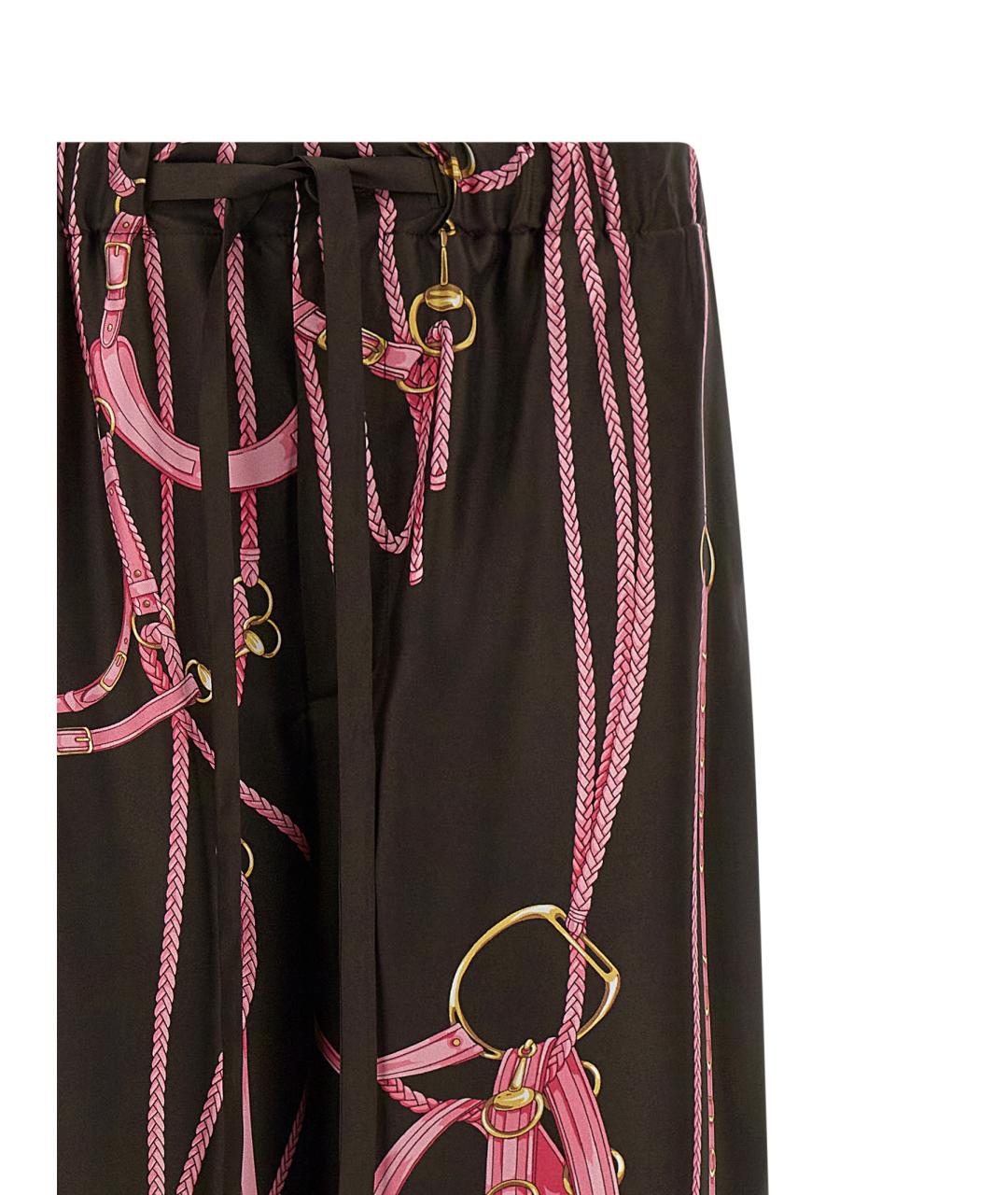 GUCCI Мульти шелковые прямые брюки, фото 4