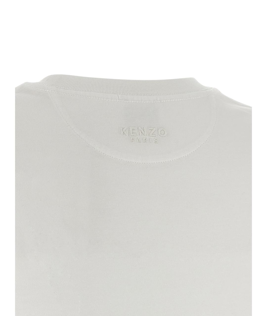 KENZO Белая хлопковая футболка, фото 4