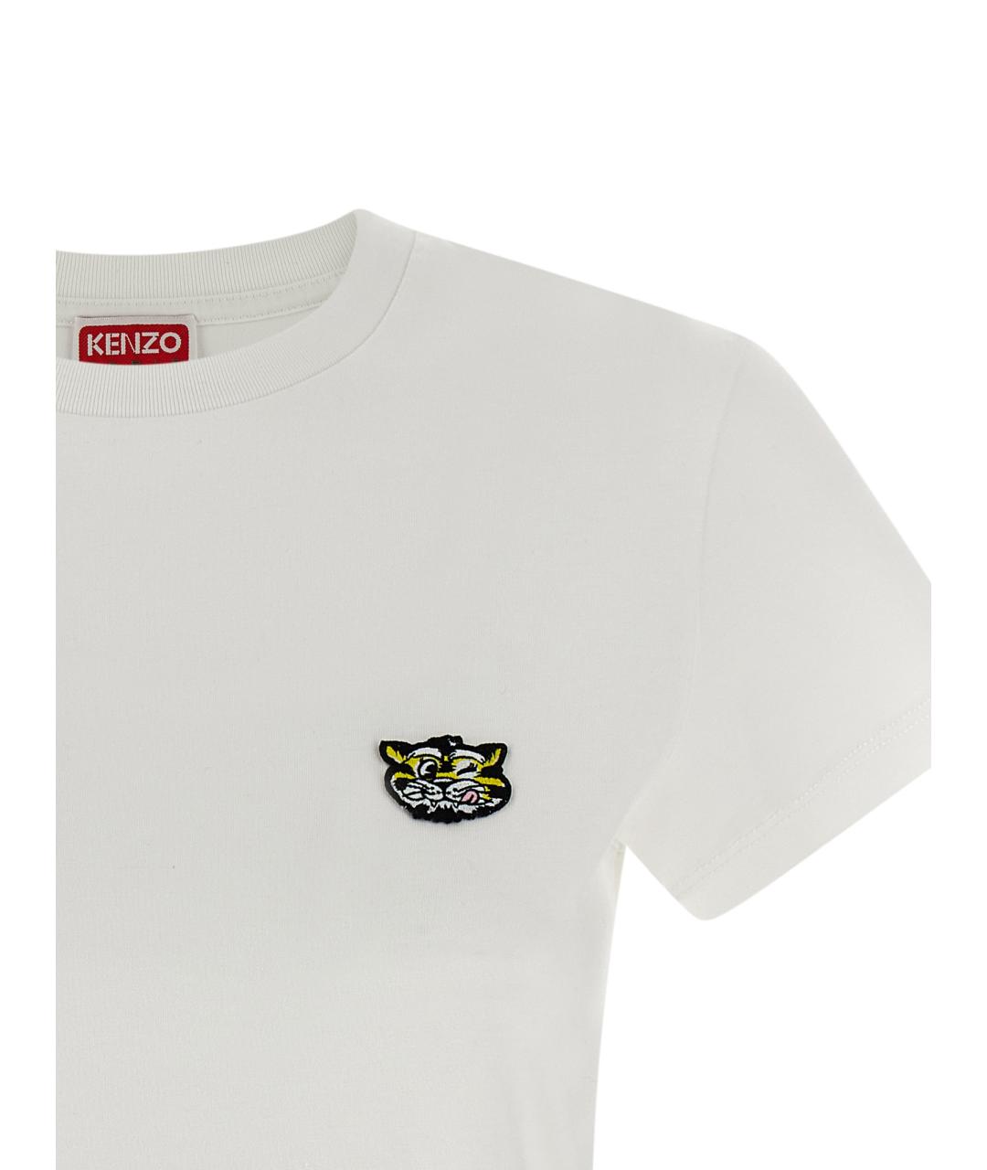 KENZO Белая хлопковая футболка, фото 3