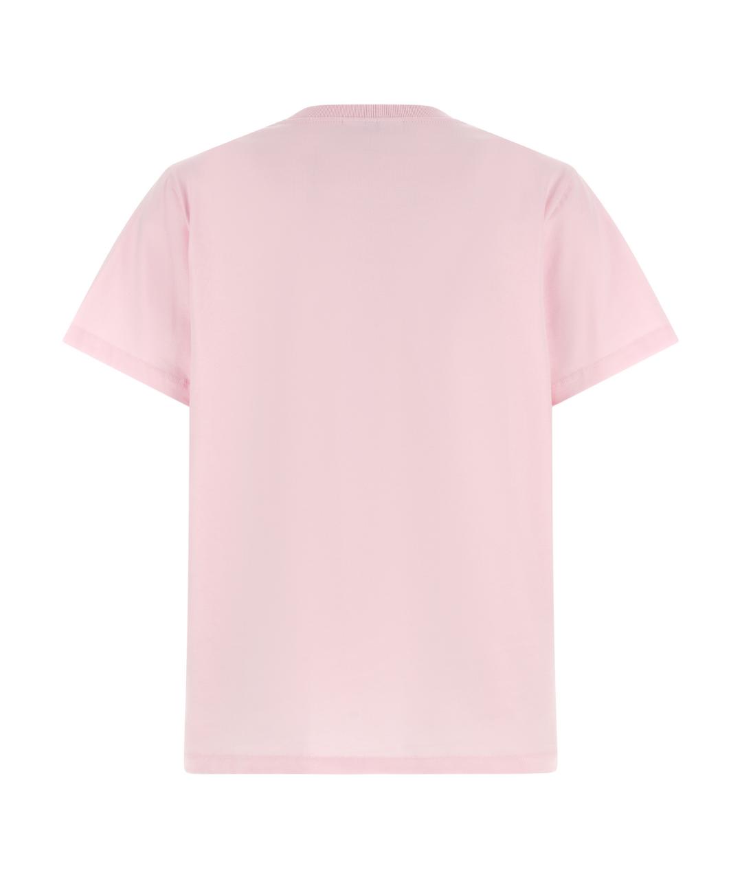 GANNI Розовая хлопковая футболка, фото 2