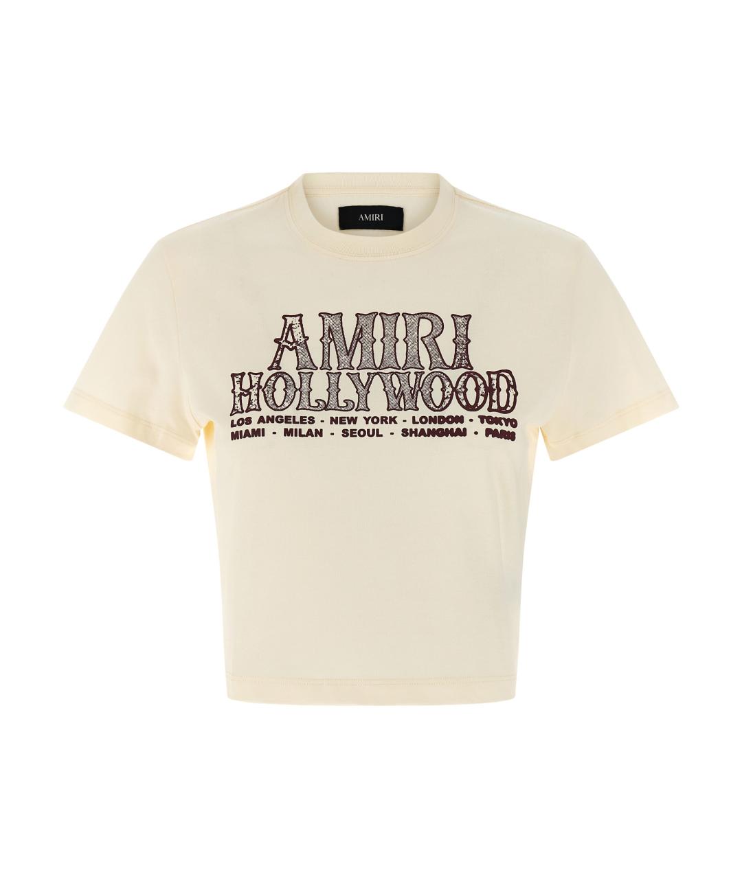 AMIRI Бежевая хлопковая футболка, фото 1