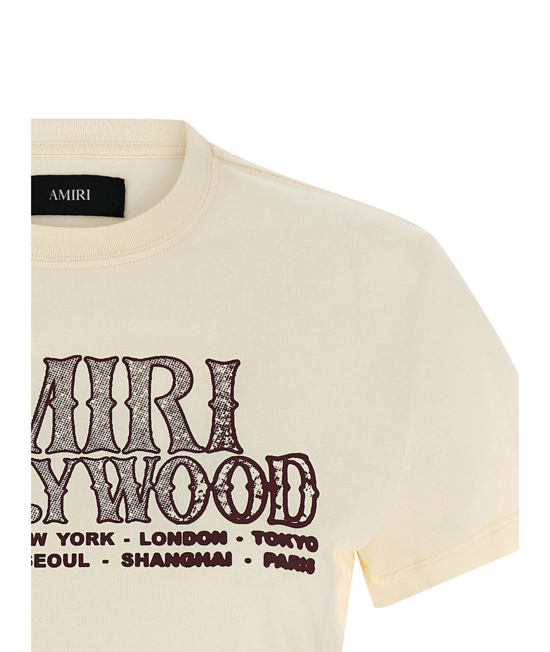 AMIRI Бежевая хлопковая футболка, фото 3