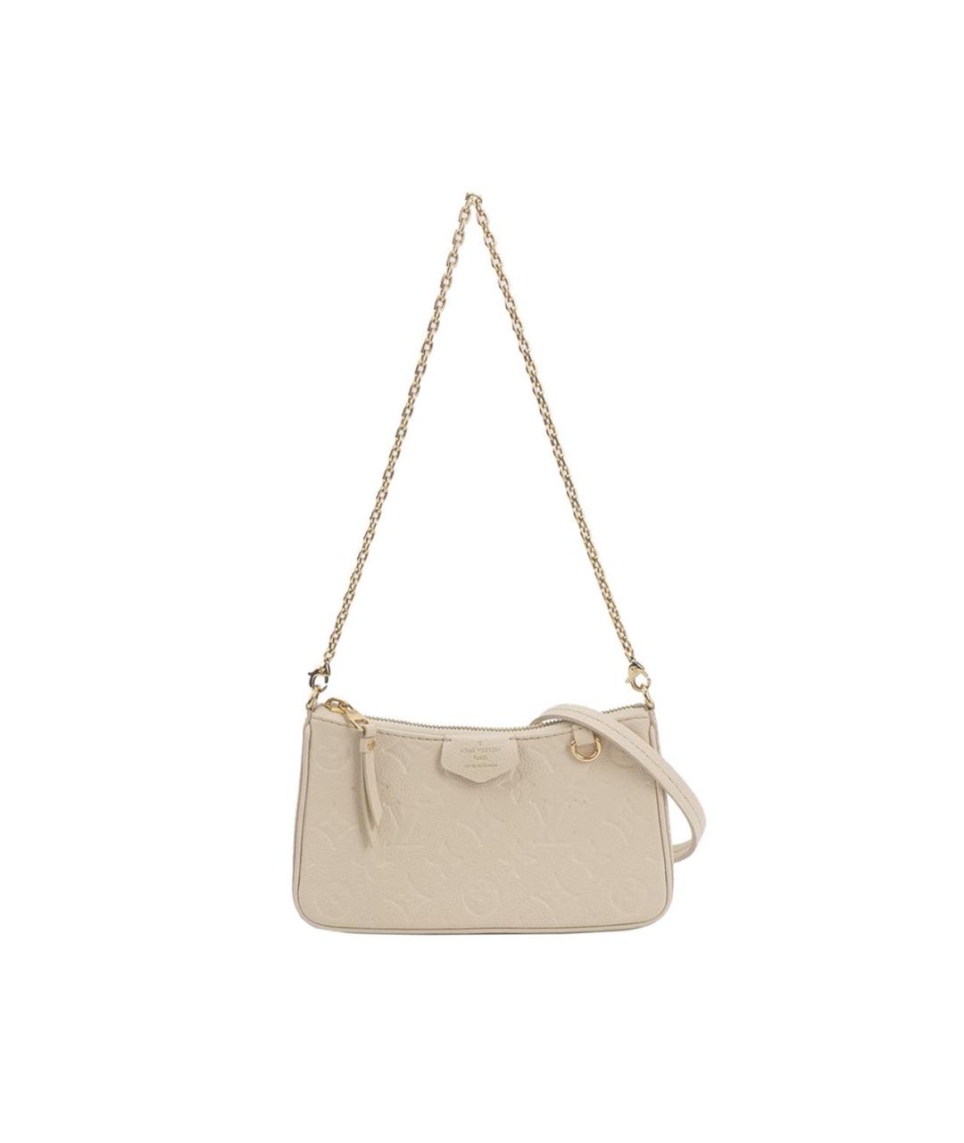 LOUIS VUITTON Бежевая кожаная сумка через плечо, фото 9