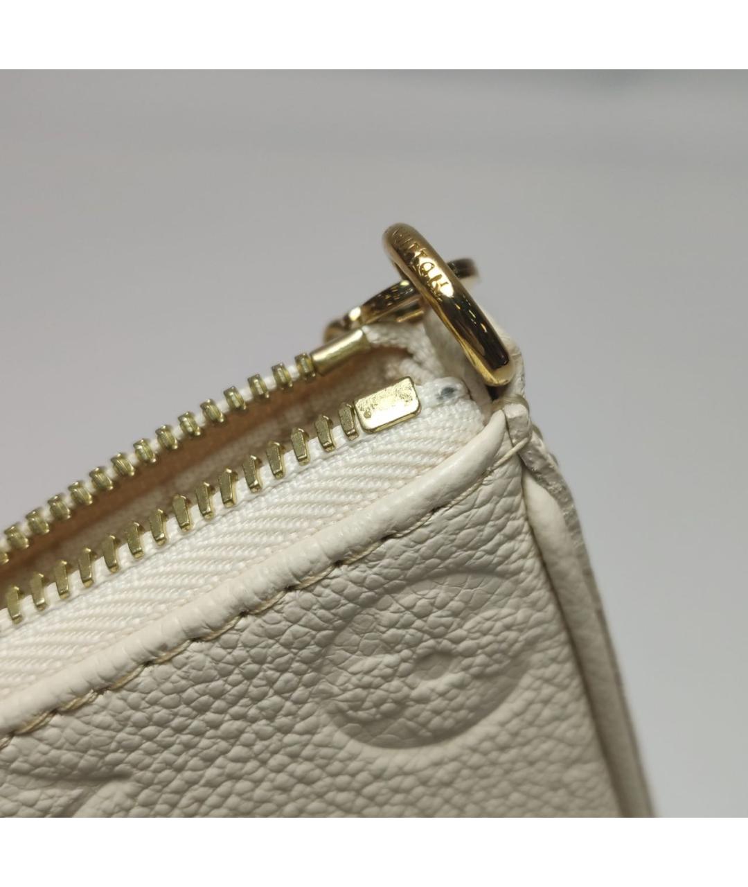 LOUIS VUITTON Бежевая кожаная сумка через плечо, фото 8