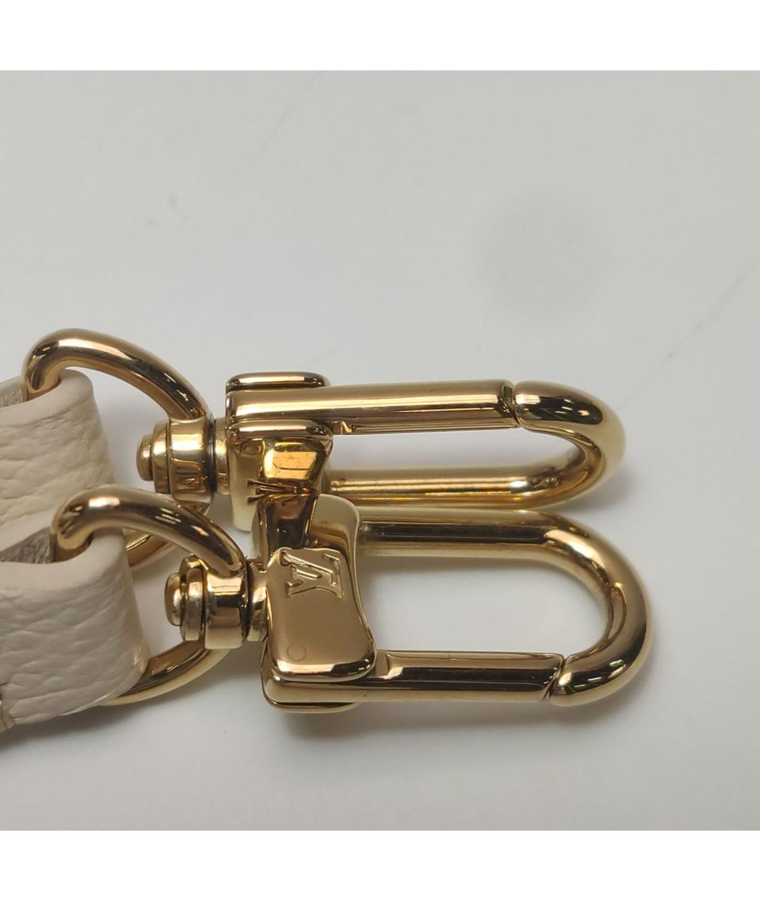 LOUIS VUITTON Бежевая кожаная сумка через плечо, фото 7