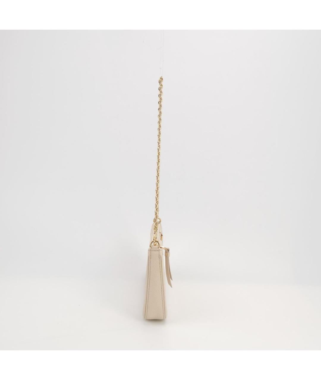 LOUIS VUITTON Бежевая кожаная сумка через плечо, фото 3