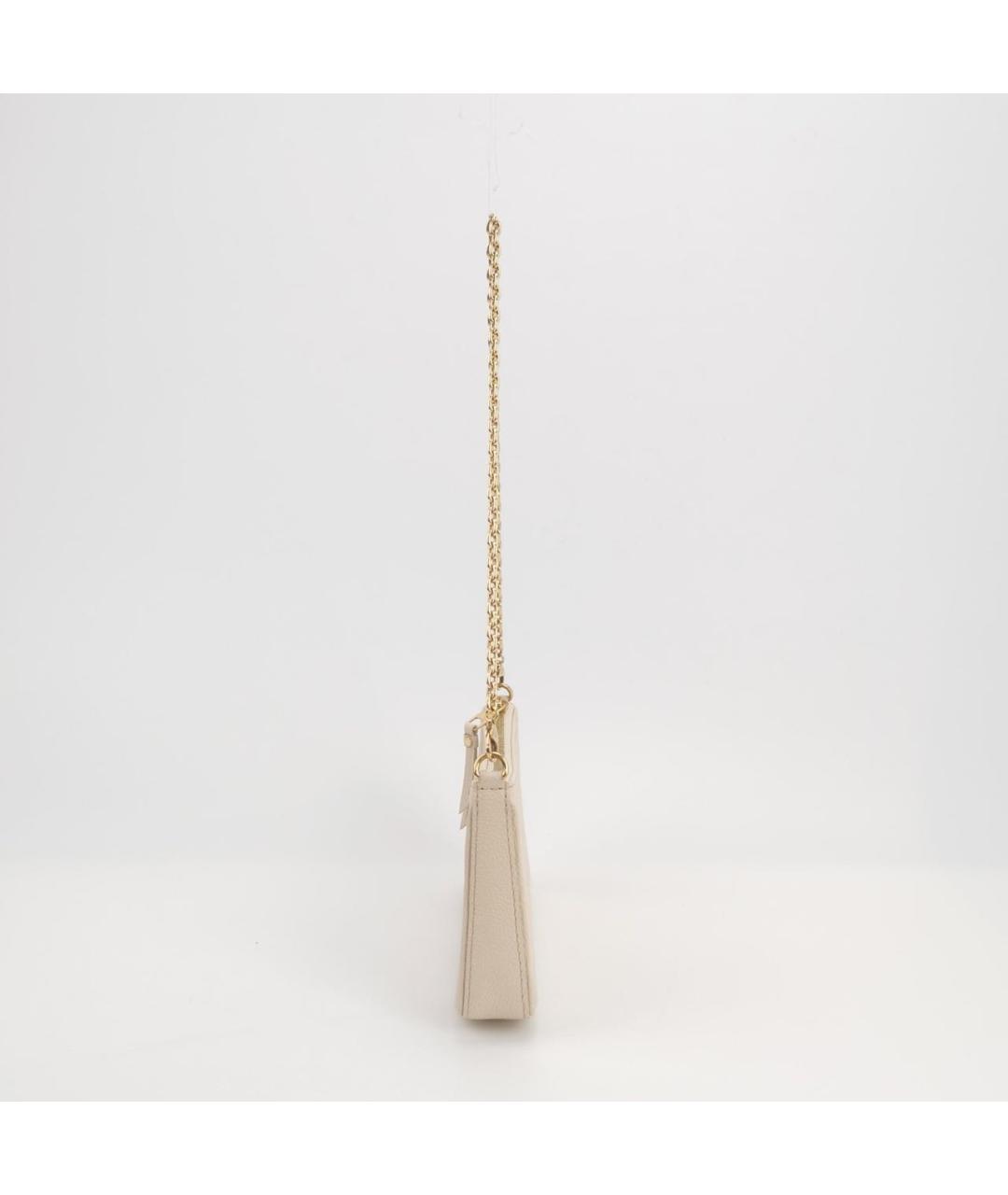 LOUIS VUITTON Бежевая кожаная сумка через плечо, фото 2