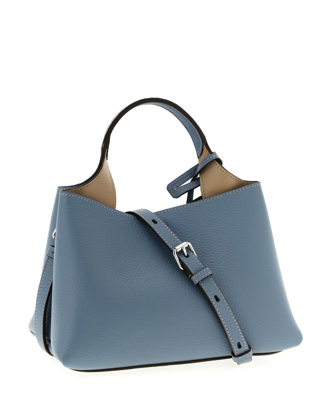 TOD'S Голубая кожаная сумка тоут, фото 2