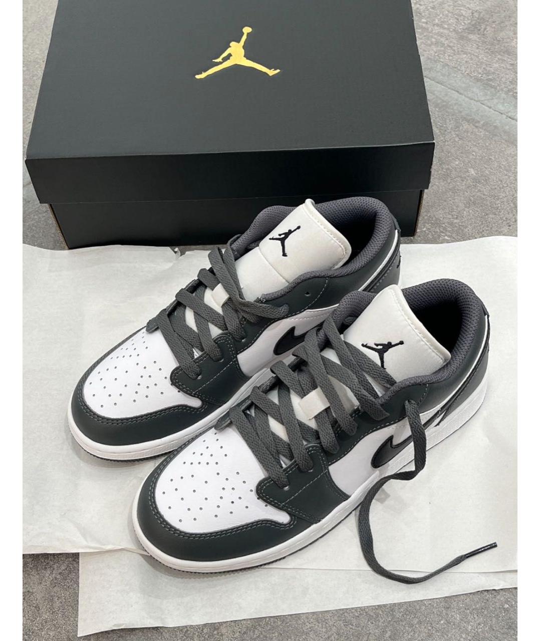 JORDAN Серые кожаные кроссовки, фото 5