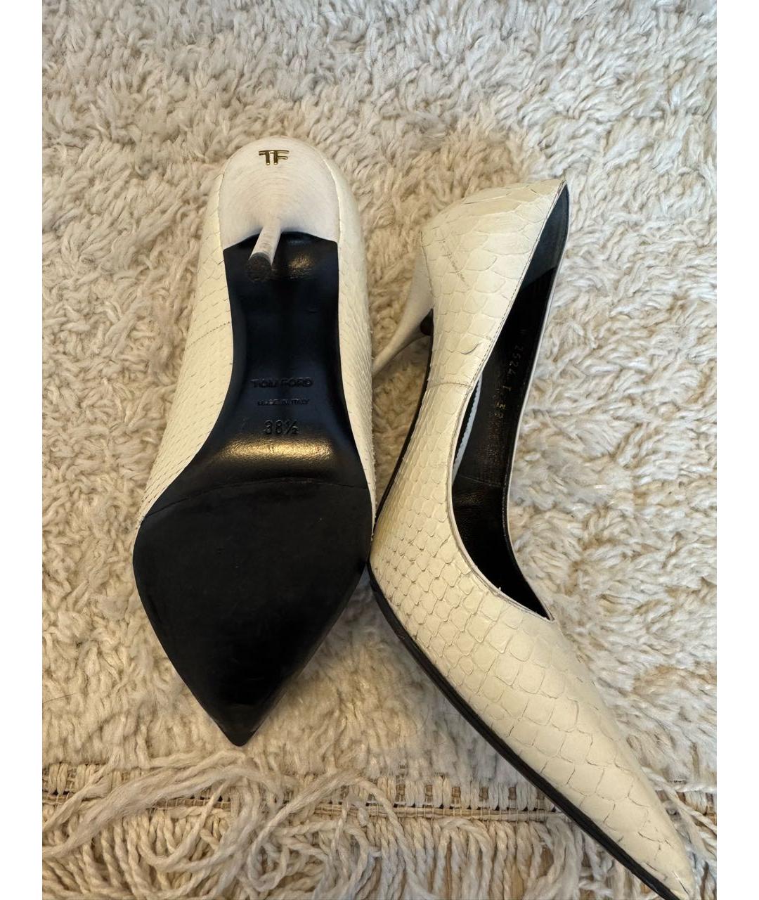 TOM FORD Белые туфли из экзотической кожи, фото 5