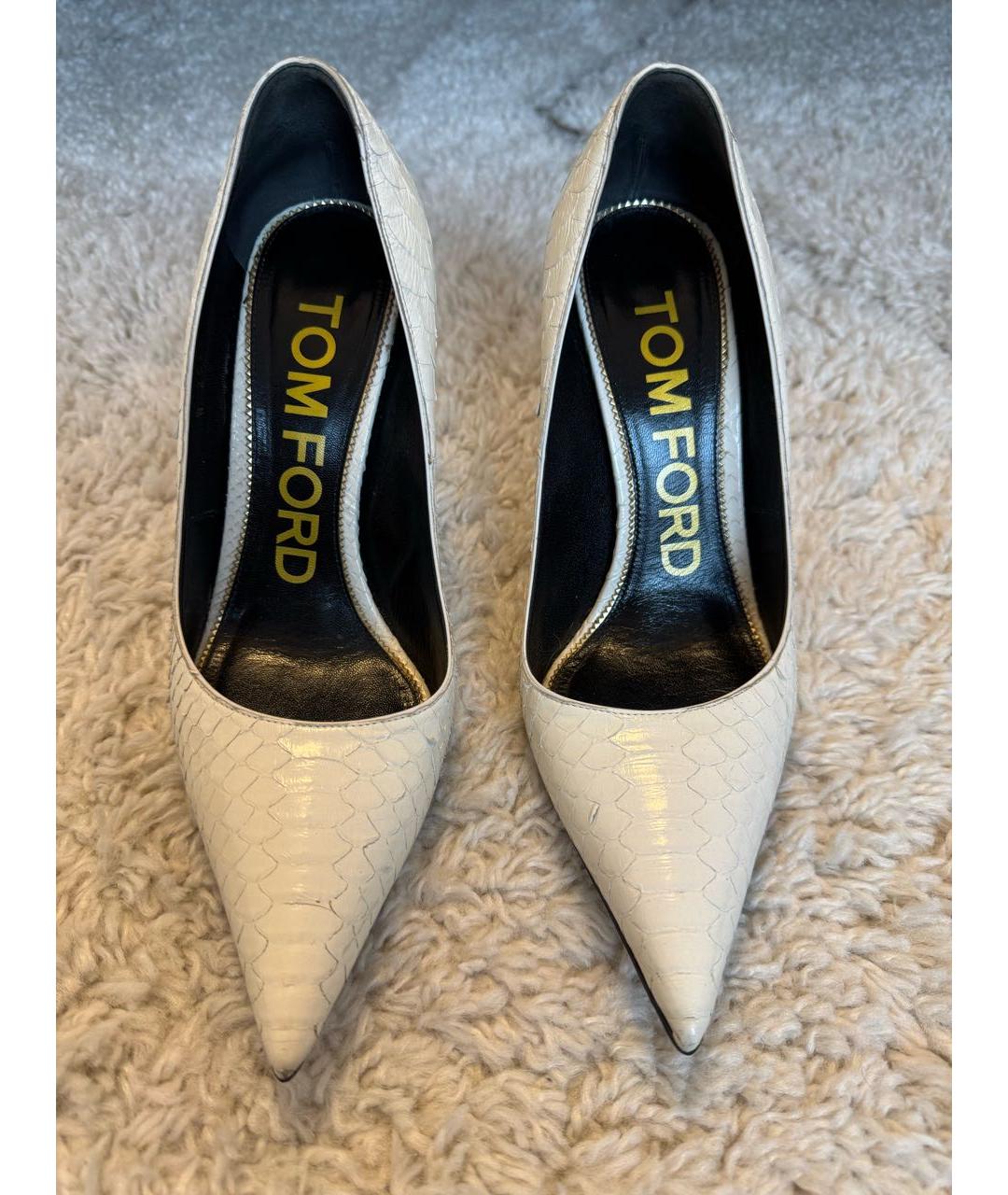 TOM FORD Белые туфли из экзотической кожи, фото 2