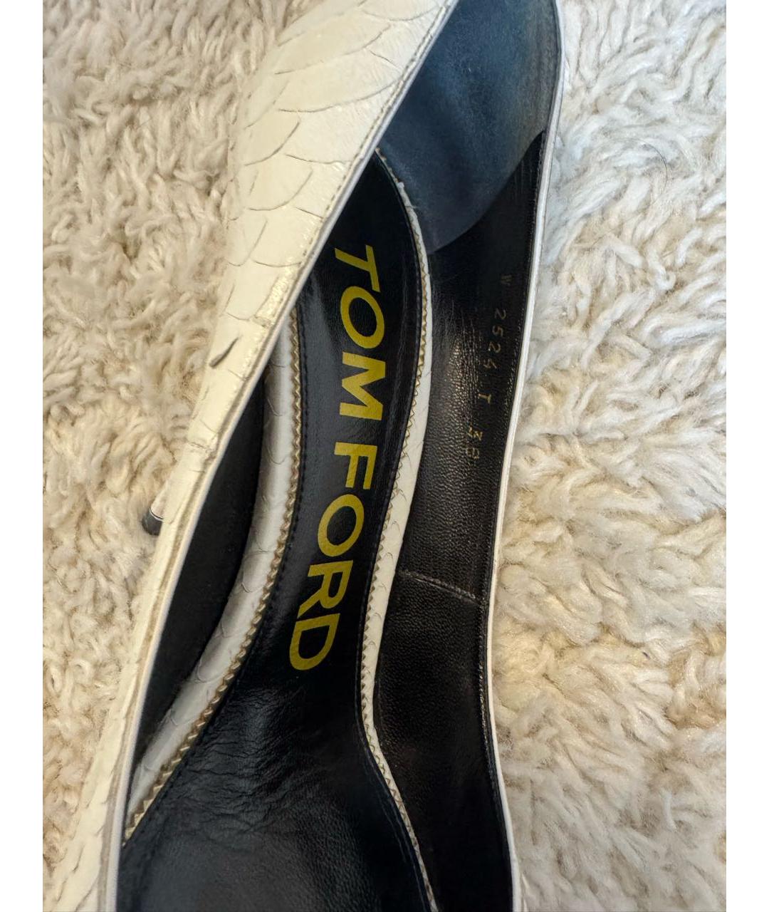 TOM FORD Белые туфли из экзотической кожи, фото 4