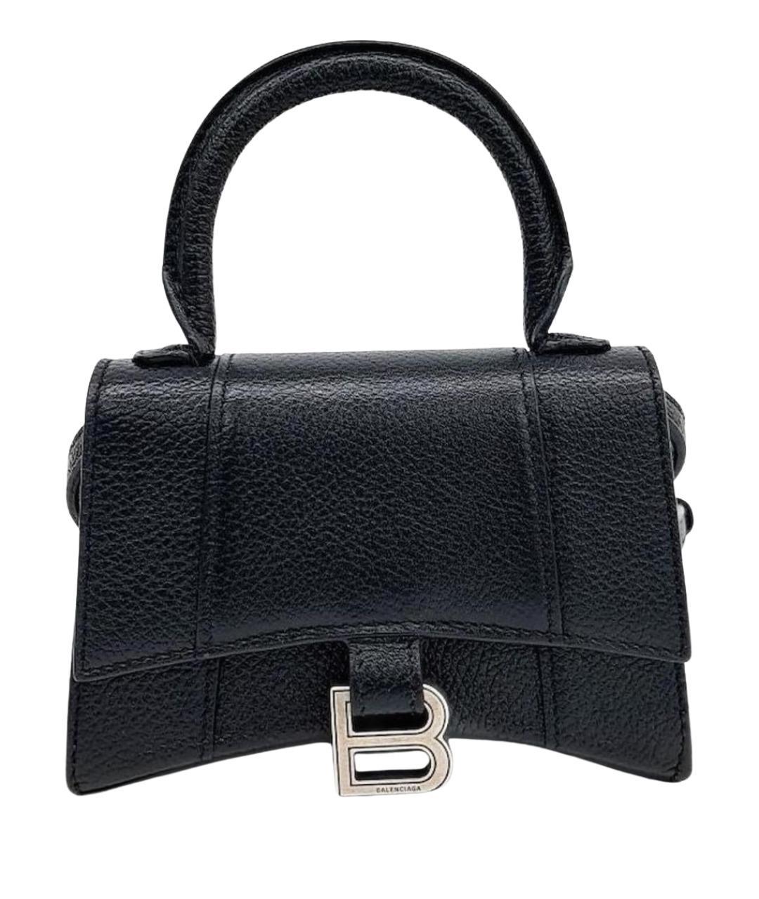 BALENCIAGA Черная кожаная сумка с короткими ручками, фото 1