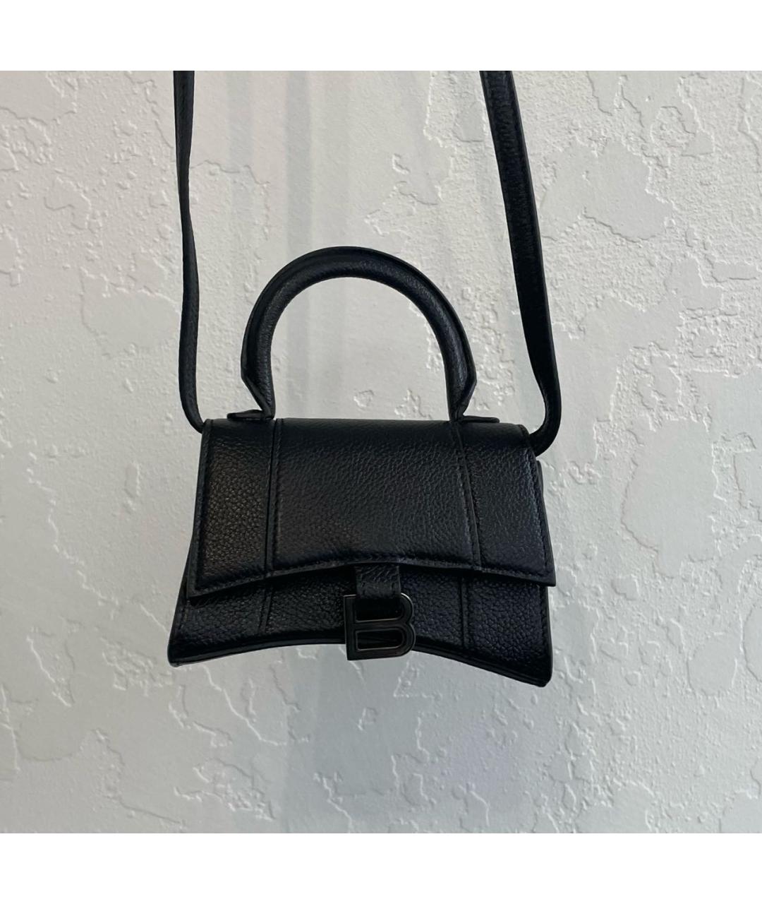 BALENCIAGA Черная кожаная сумка с короткими ручками, фото 2